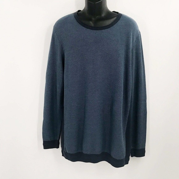 VINCE CAMUTO Space-Dye Crew Neck Pull Over Blue Sweater - Size X-Large - Picture 3 of 7